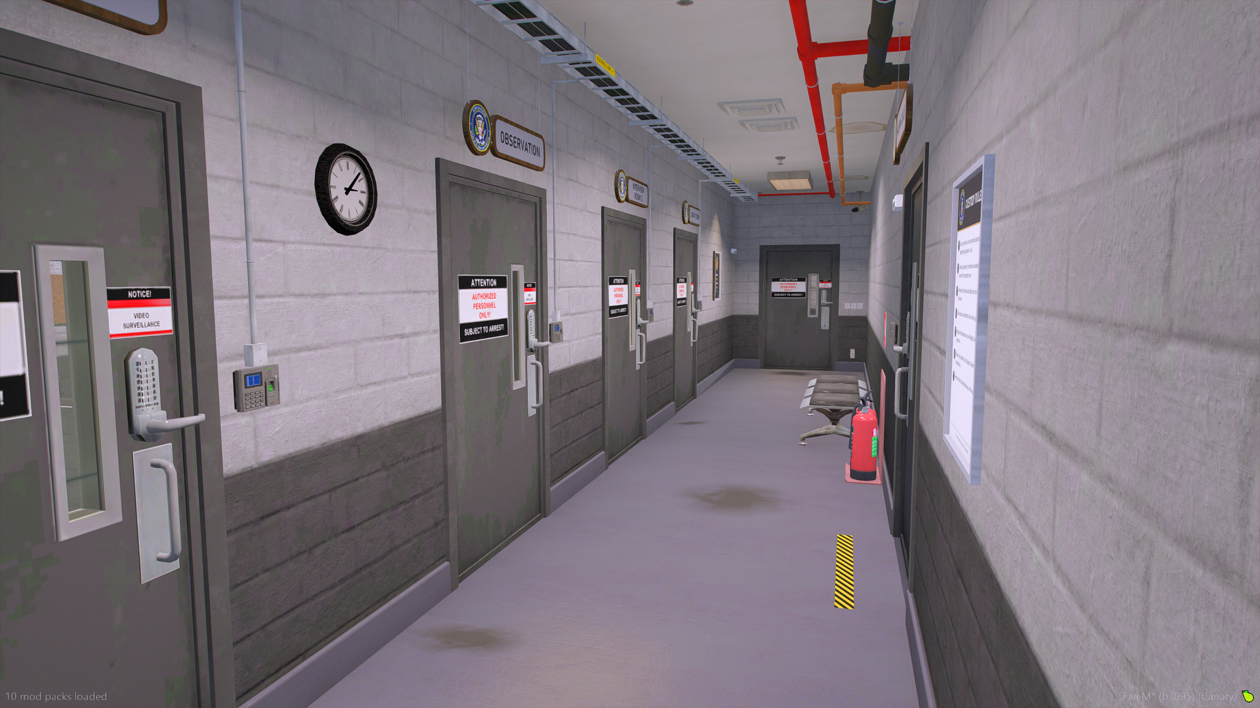 Detention and interrogation corridor