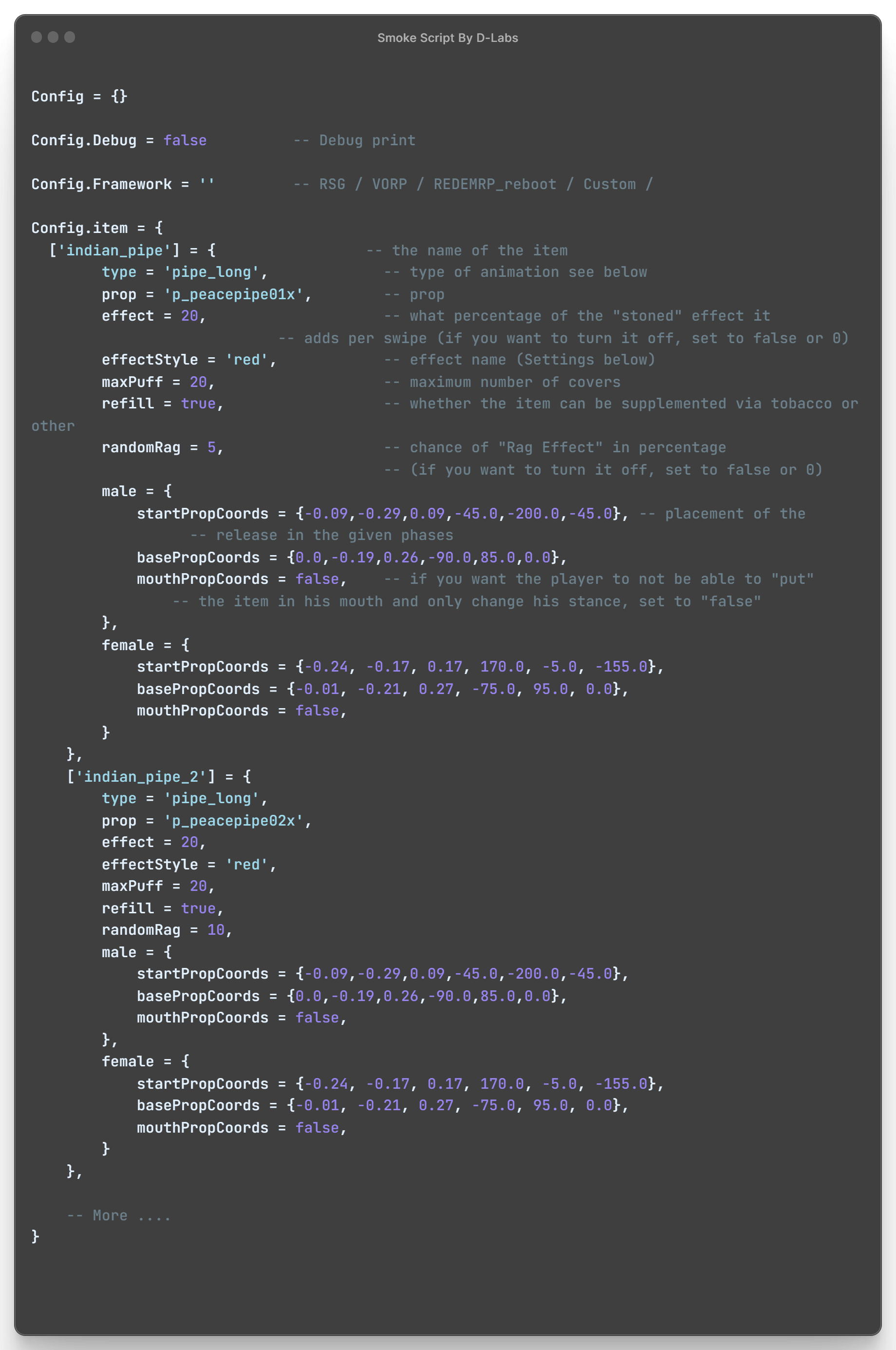D labs scripts smoking script