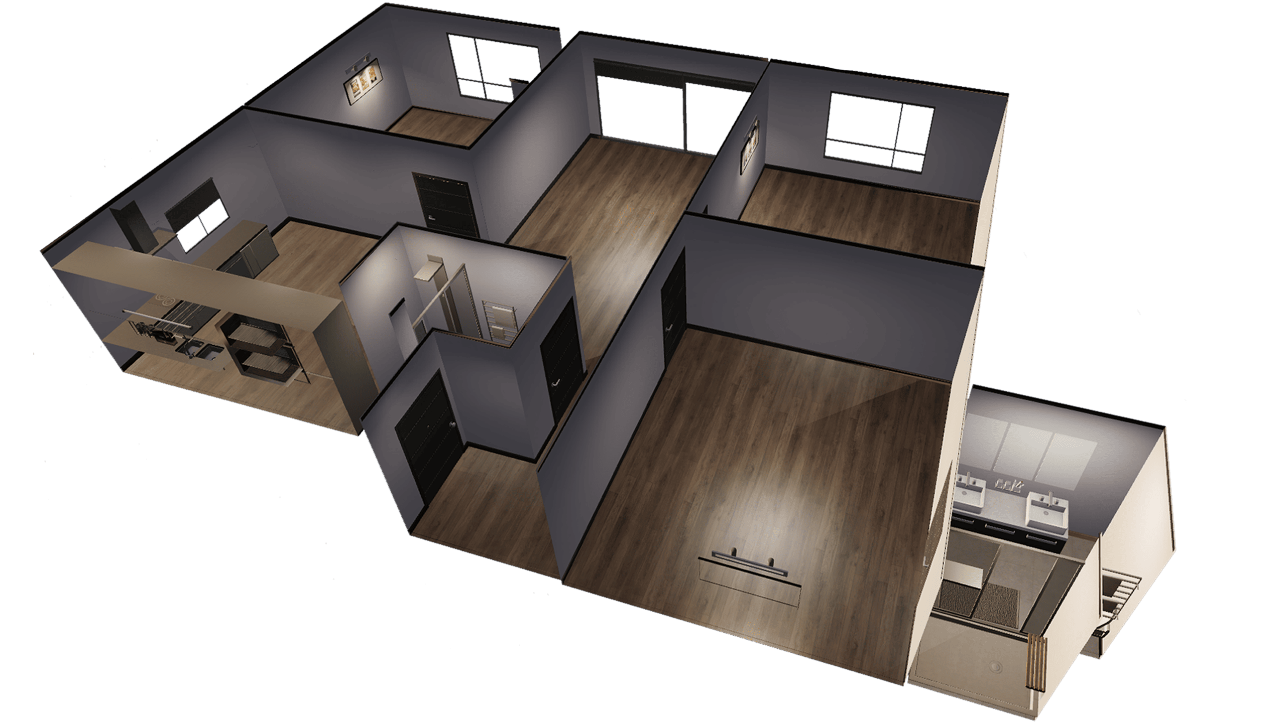 [MLO] 4 Rooms Apartments Shell - (4 Interiors Different Color) thumbnail 2