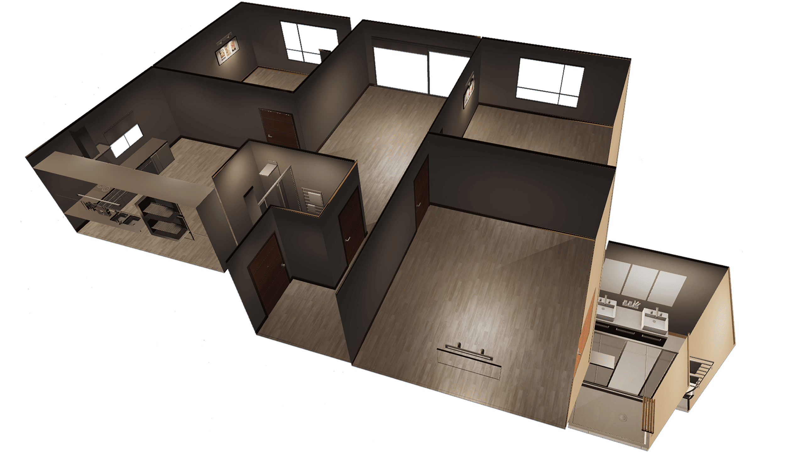 [MLO] 4 Rooms Apartments Shell - (4 Interiors Different Color) thumbnail 6