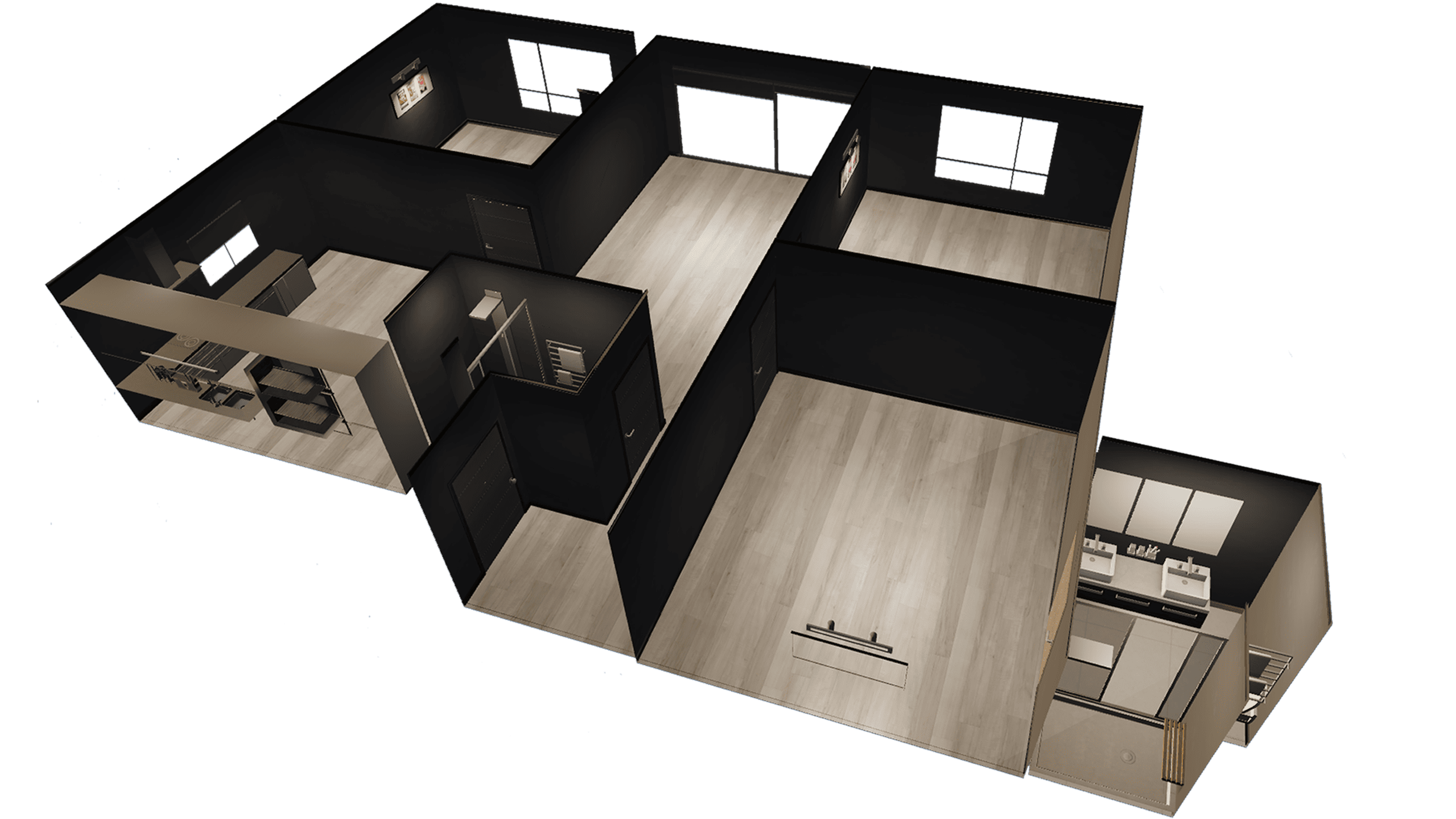 [MLO] 4 Rooms Apartments Shell - (4 Interiors Different Color) thumbnail 8