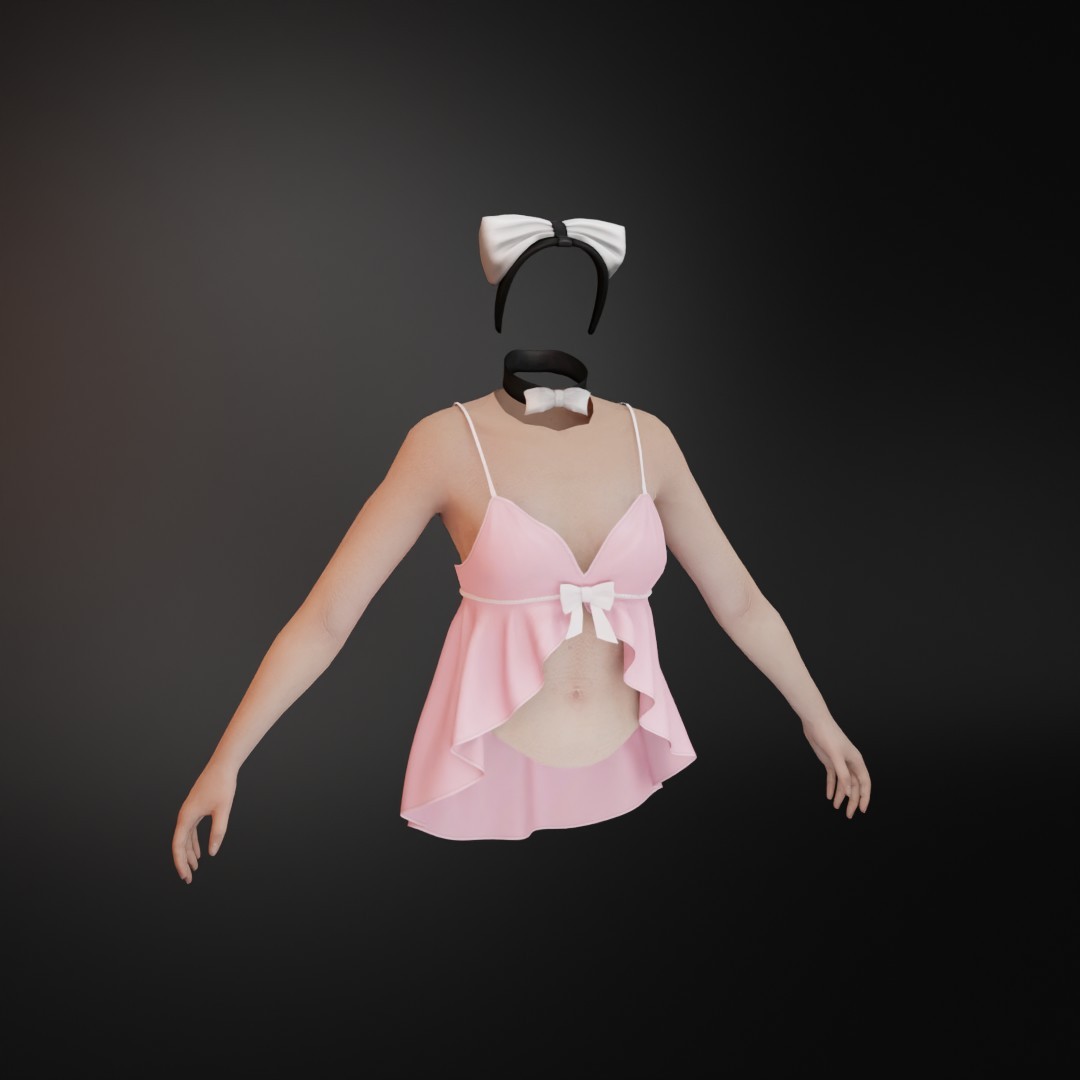 Pewe Studios Clothes · 031. RIBBON NIGHTDRESS [F]