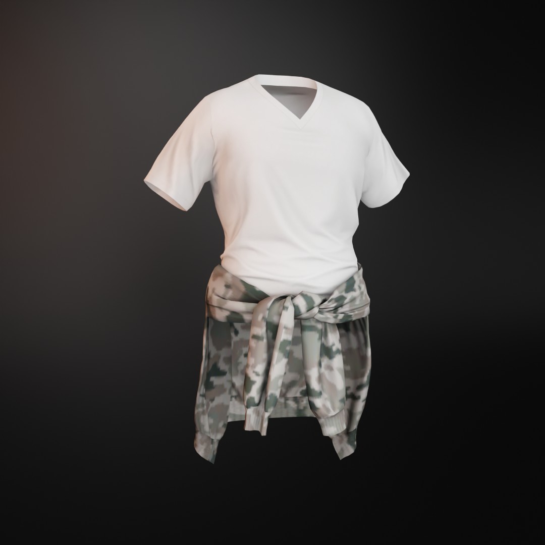 Pewe Studios Clothes · 003. TSHIRT WITH TIE-UP HOODIE (M)