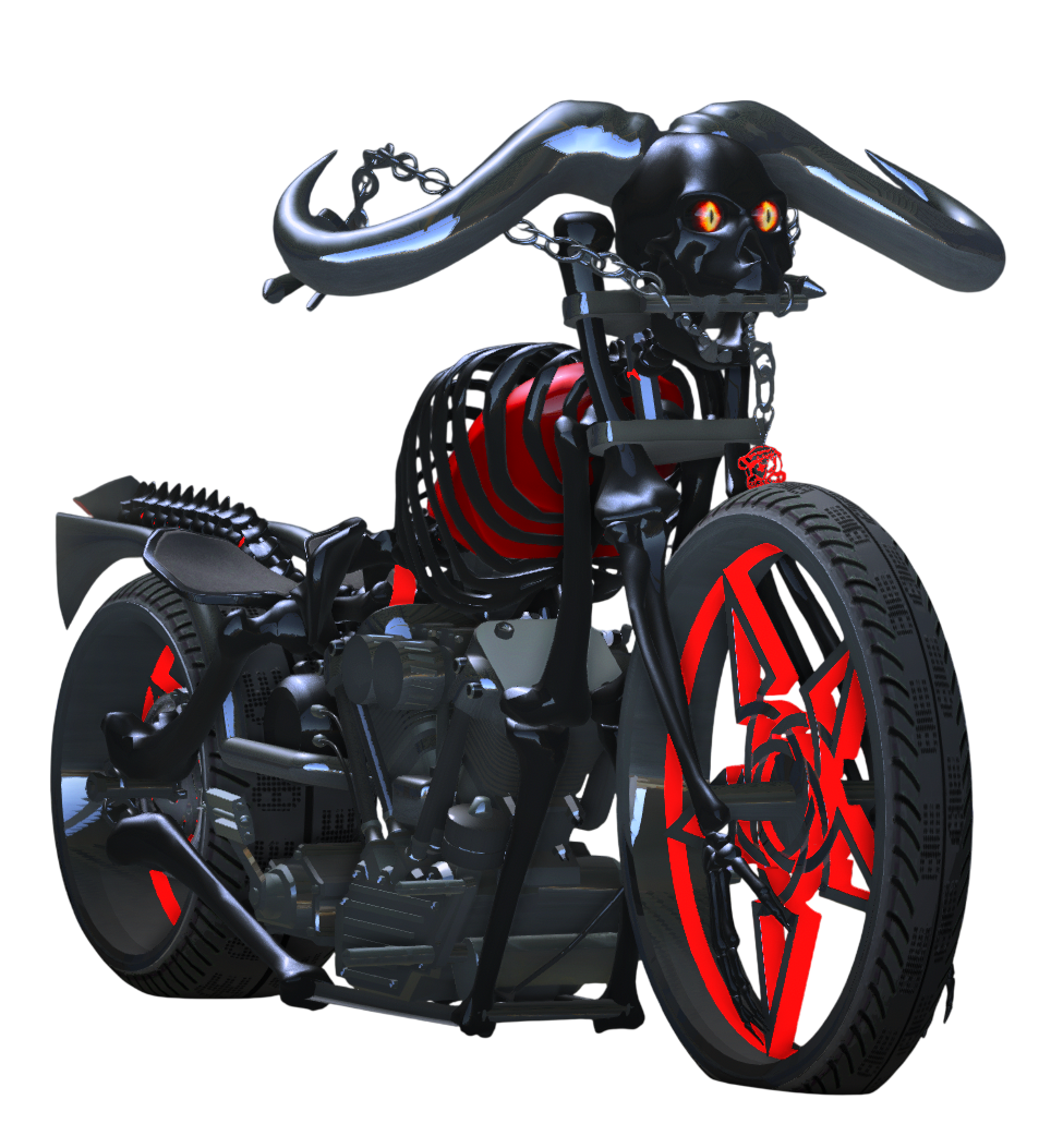 Devil Doo Skull Motorcycle