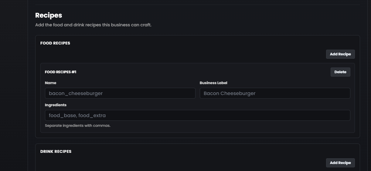 Recipes UI