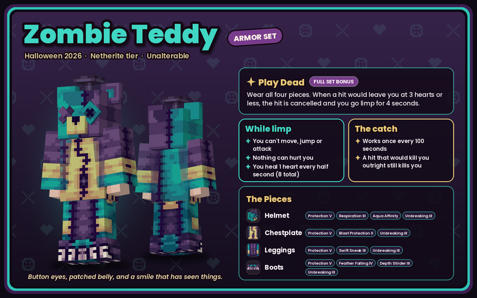 Zombie Teddy Armor Set